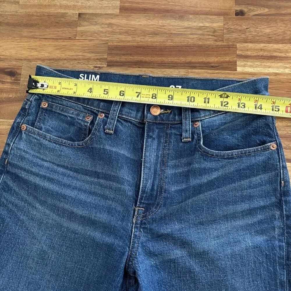 J. Crew Denim Slim Boyfriend Jeans Medium Wash Raw Hem Casual Women’s Size 27‎